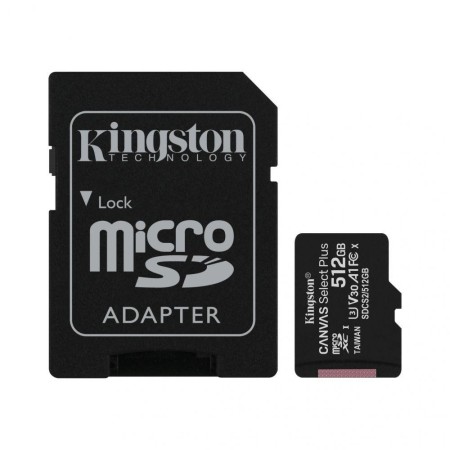 Card de Memorie SDXC Kingston Select Plus, 512GB, Adaptor SD, Class 10